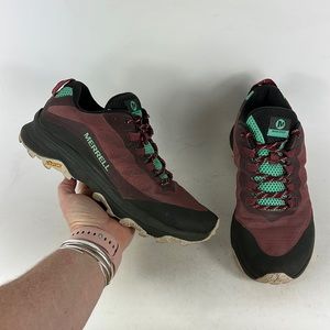 Merrell maroon black Moab speed athletic hiking sneakers shoes women’s size 9.5
